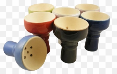 Colored Single Head Outside Sitting Hookah Bowl - Cylinder Emoji