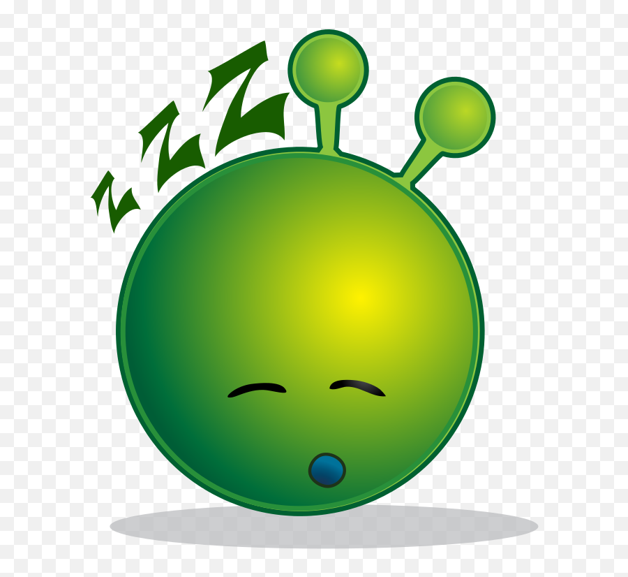 Smiley Green Alien Sleepy - Smiley Alien Emoji,Blush Emoticon