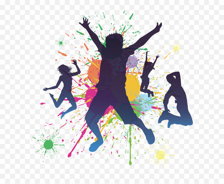 Dancing Party Silhouette Dance Jumping - Silhouette Dance Party Png Emoji,Dance Party Emoji