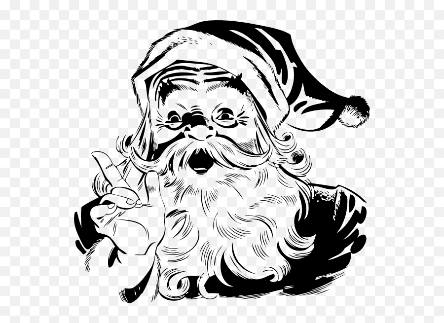 Santa - Santa Claus Clipart Black And White Emoji,Funny Japanese Emoticons