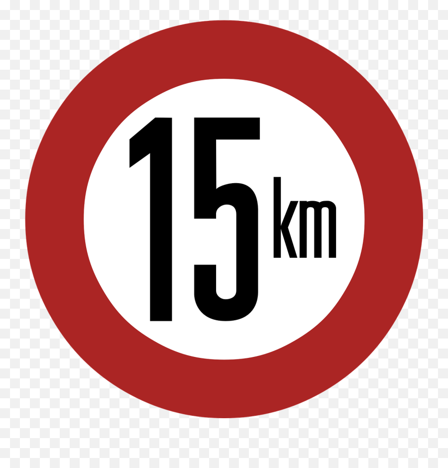 Speed Limit 15 Km Sign Signage Road - Circle Emoji,Jet Ski Emoji