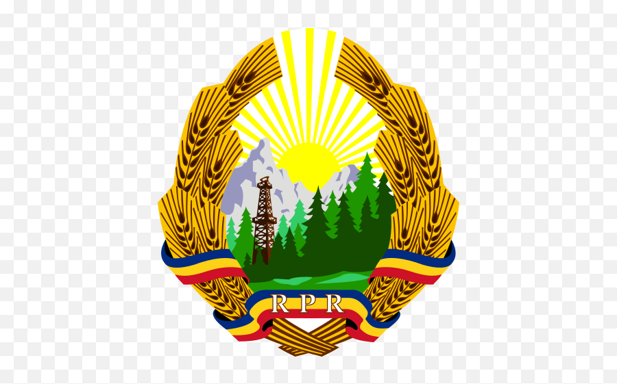 Coat Of Arms Of The Popular Republic Of Romania - Romania Communism Emoji,Korean Flag Emoji