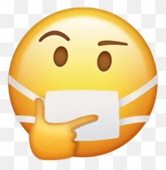 Mask Emoji Whatsapp Stickers - Transparent Background Iphone Thinking Emoji,Lips Sealed Emoji