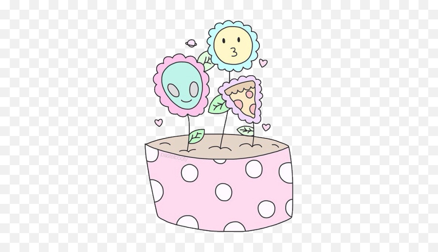 Overlay Plant Pizza Alien Emoji Love - Cartoon,Cake De Emoji