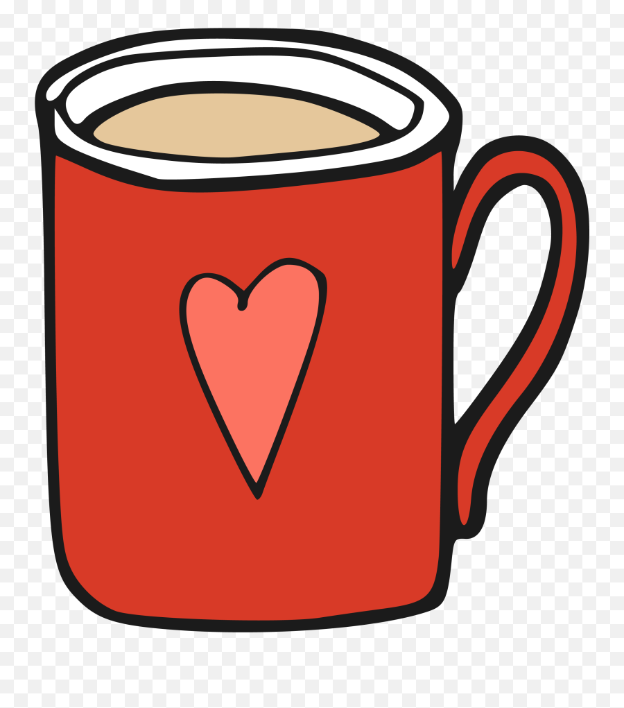 Coffee Mug With Heart Clipart - Mug Clipart Emoji,Coffee And Heart Emoji