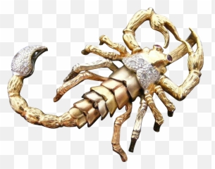 Large Articulated Scorpion Pendant With - Gold Scorpion Png Transparent Emoji,Scorpion Emoji