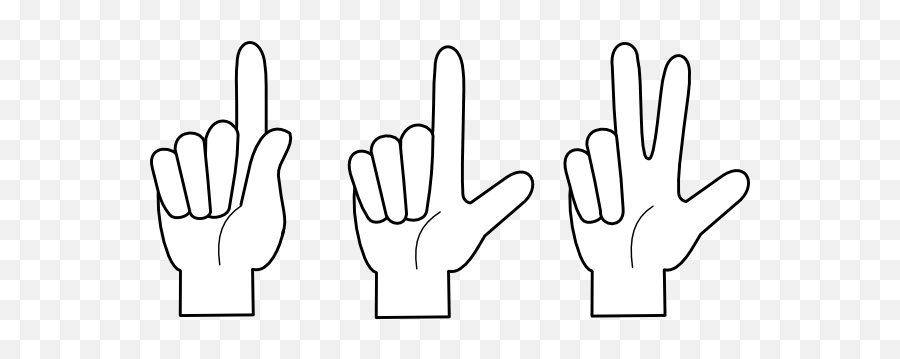 Three Fingers Clipart - One Two Three Finger Emoji,3 Fingers Emoji