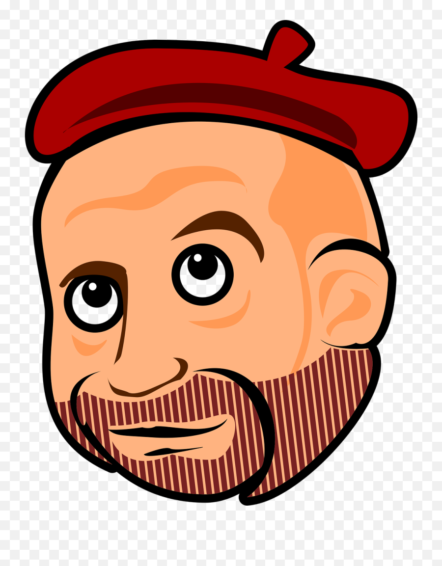 Bearded Beret Cara Comic Face - Boina Caricatura Emoji,Bearded Dragon Emoji