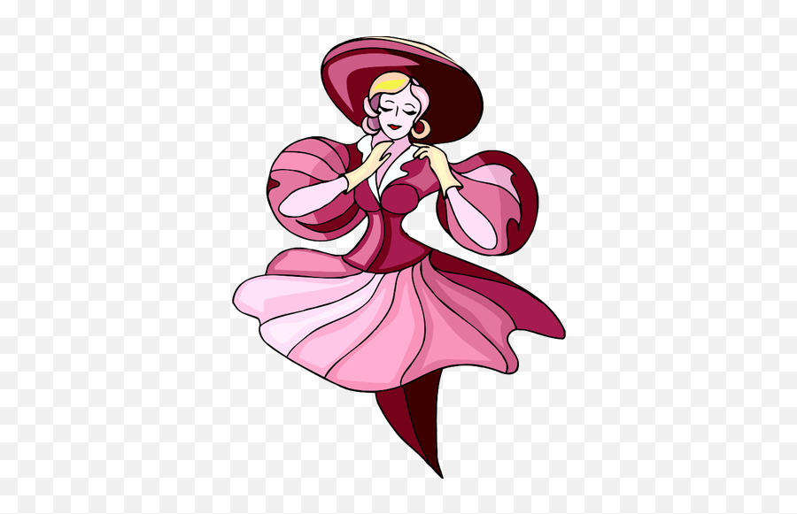 Pink Lady - Cartoon Pink Lady Emoji,Dancing Lady Emoji Costume