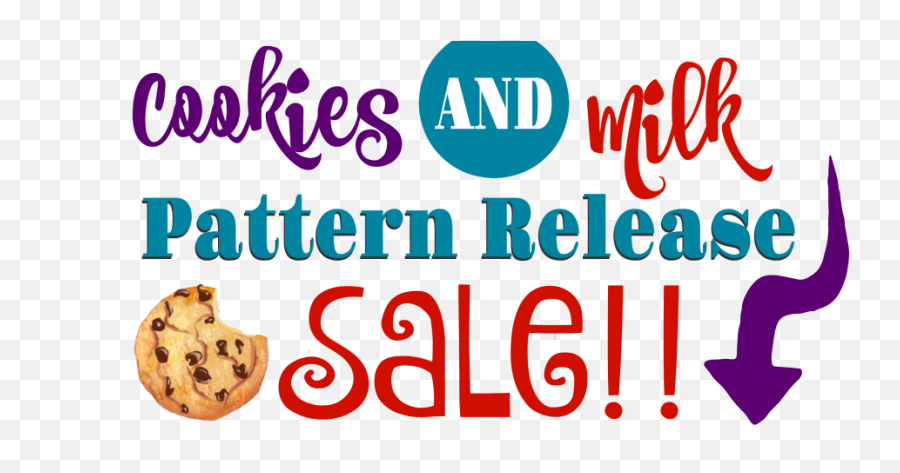 Crochet Cookies And Milk - New Pattern Release And Sale Graphic Design Emoji,Chocolate Chip Cookie Emoji