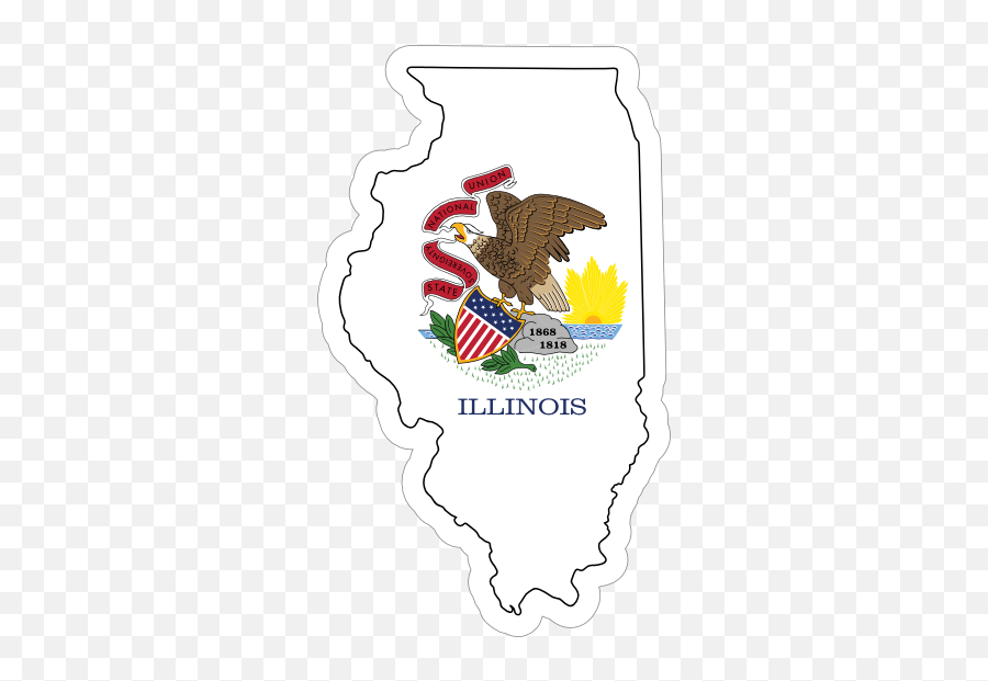 Illinois Flag State Sticker - Illinois State Flag Emoji,Virginia Flag Emoji