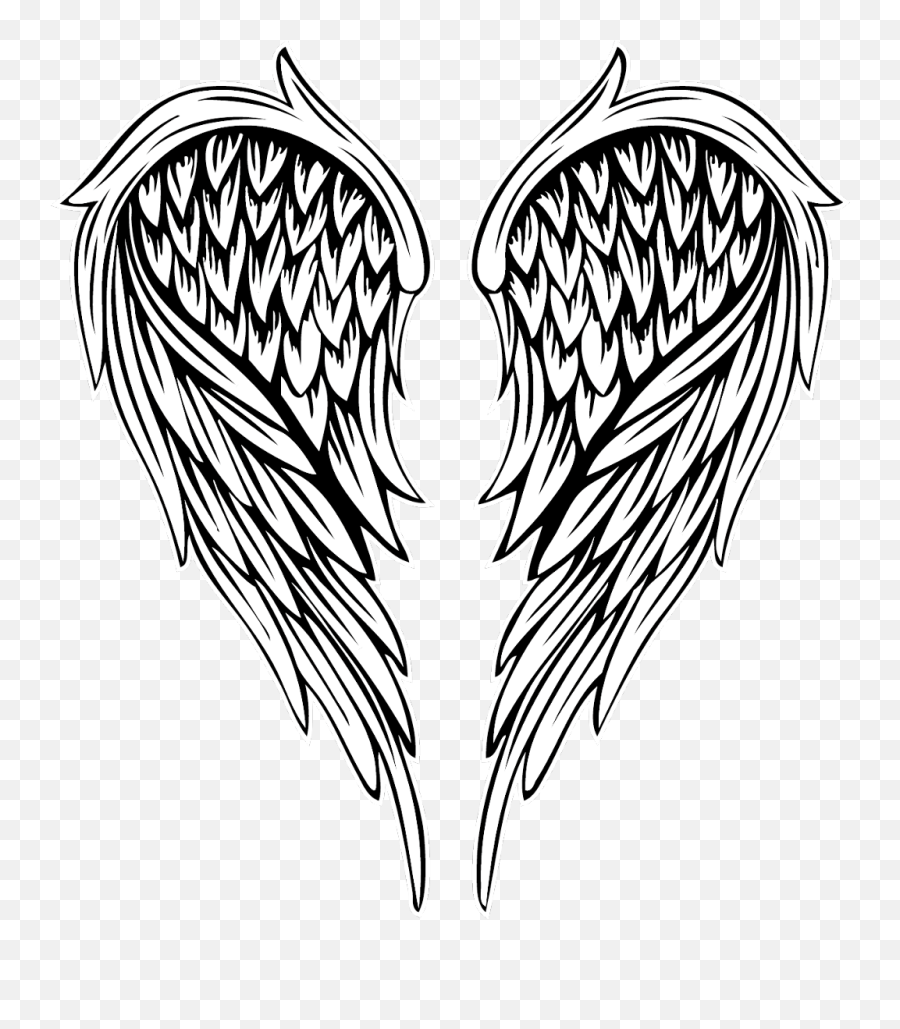 Angel Angelwings Wings Wing Tattoos Tattoo - Angel Wings Drawing Tattoo Emoji,Angel Wing Emoji