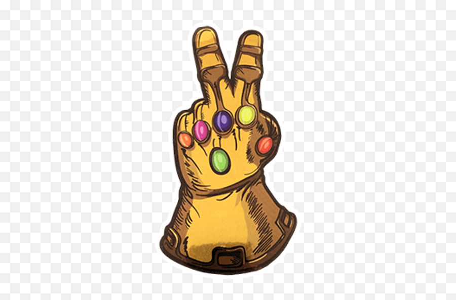 The Infinity Gauntlet Peace Sticker - Sign Language Emoji,Infinity Gauntlet Emoji