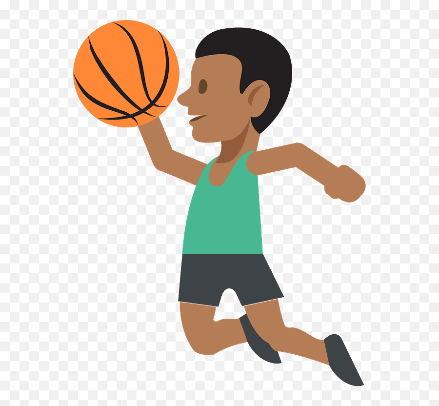 Person Bouncing Ball Emoji Clipart - Player,Basketball 2 3 Emoji