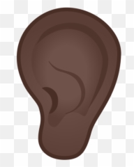 Ear Dark Skin Tone Emoji - Ears Of Different Tones Clip Art