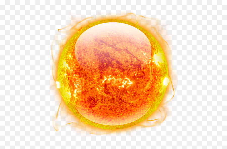 Sun Fire Circle Yellow Ftestickers - Sun And Moon Split Emoji,Sun Fire Emoji