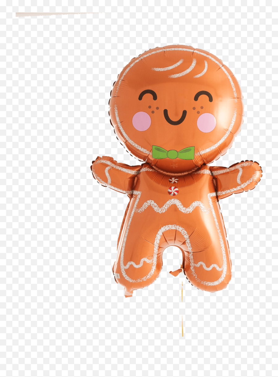 Christmas Gift Balloons - Gingerbread Man Foil Balloons Emoji,Floating Man Emoji