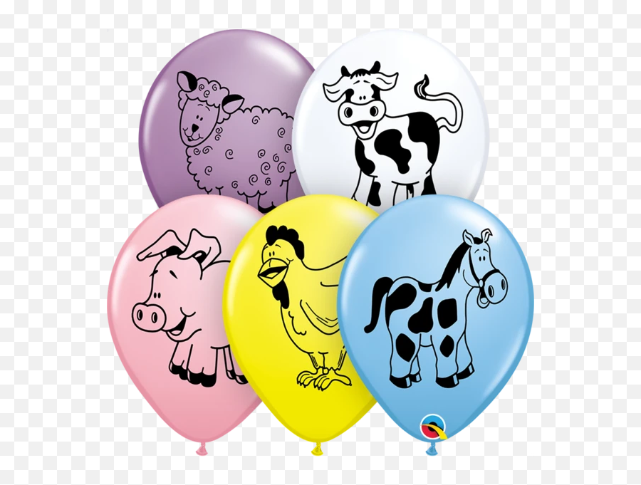 Farm Animals Party Decorations - Farm Animal Balloons Emoji,Emoji Party Balloons