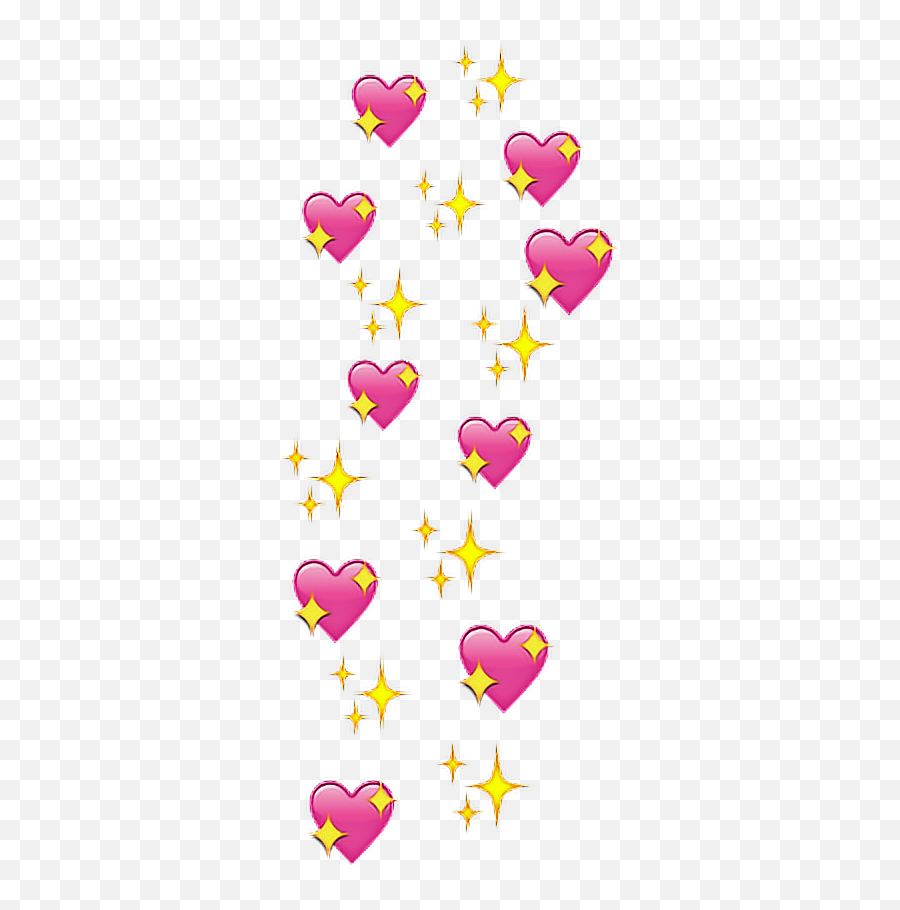 Heart Pretty Aesthetic Pink Yellow - Heart Emoji Meme Transparent,Pink Sparkly Heart Emoji