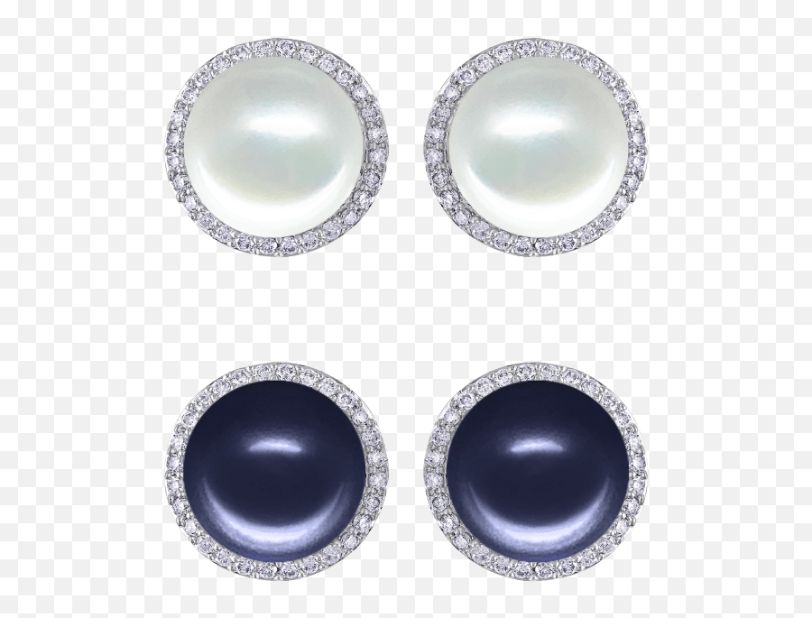 Rose Atoll Collection Evermore Diamond Encrusted Pearl - Earrings Emoji,2 Diamonds Emoji