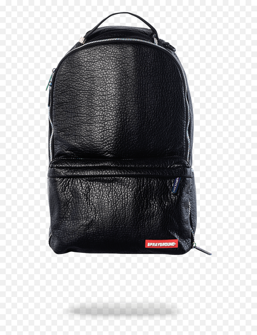 Sprayground Black Leather Iridescent Sneaker Cargo Backpack - Sprayground Leather Backpack Iridescent Emoji,White Emoji Backpack