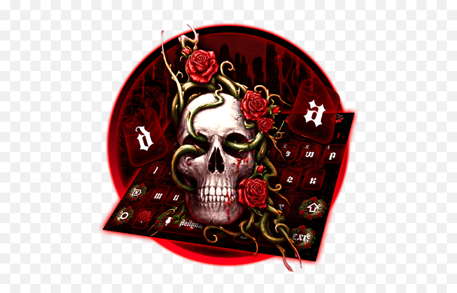 Rose Skull Keyboard - Garden Roses Emoji,Dead Rose Emoji