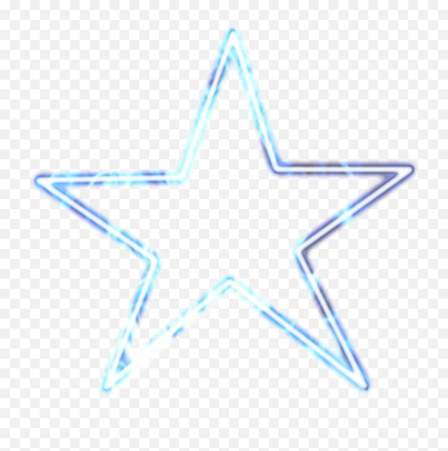 Blue Neon Neon Glowing Sticker - Neon Blue Star Transoarent Emoji,Glowing Star Emoji