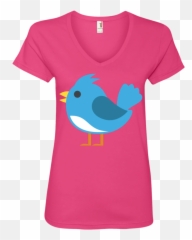 Blue Bird Emoji Ladies V