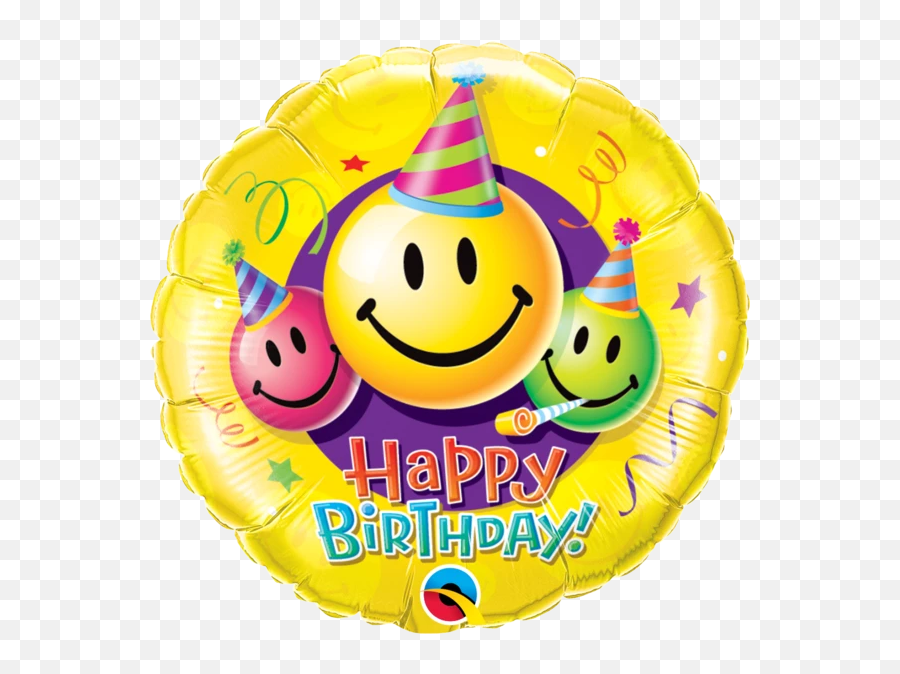 Birthday Smiley Faces Balloon - Happy Birthday Emoji Balloons,Congrats Emoticon