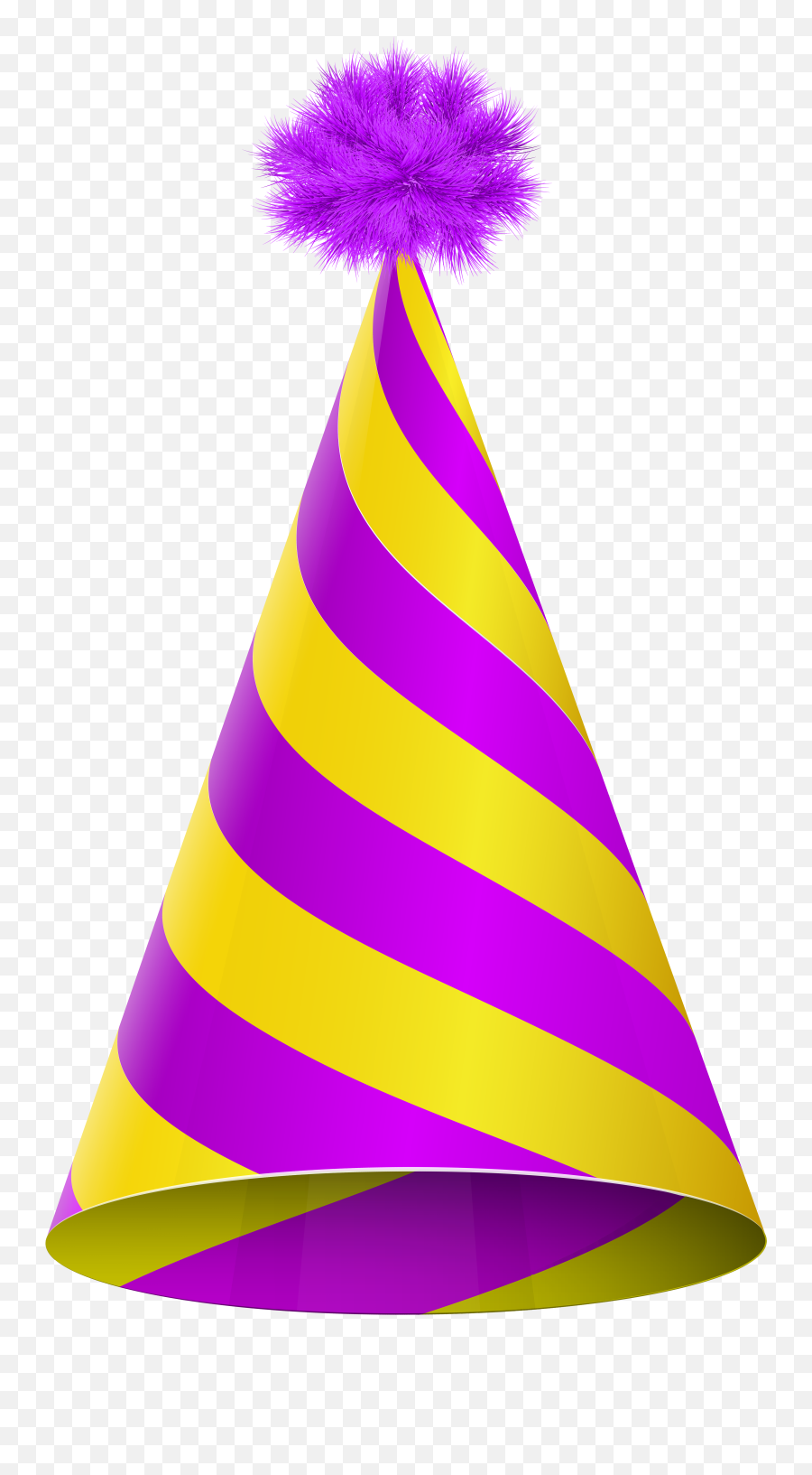 Party Hat Purple Yellow Transparent Clip Art Image Gallery - Transparent Background Party Hat Png Emoji,Party Hat Emoji