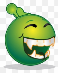 Smiley Green Alien Happy Going - Cartoon Emoji