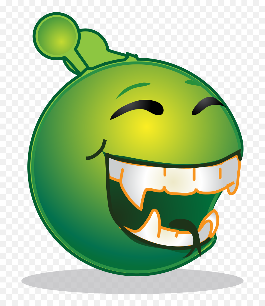 Smiley Green Alien Happy Going - Cartoon Emoji,Blush Emoticon