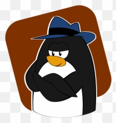 Free Linux Penguin Images - Wearing A Fedora Emoji