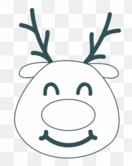 Smile Reindeer Face Green Stroke - Cara De Reno En Trazos Emoji,Is There A Volleyball Emoji