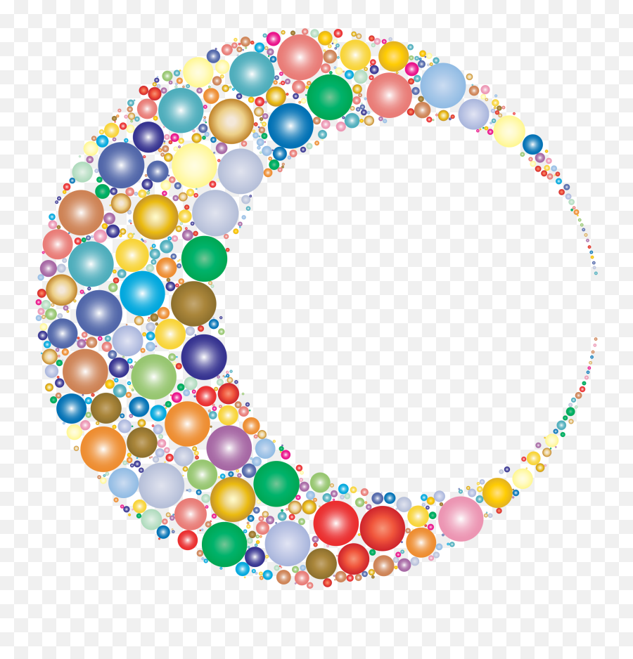 Circles Prismatic Big Image Png - Portable Network Graphics Emoji,Crescent Moon Emoji Png