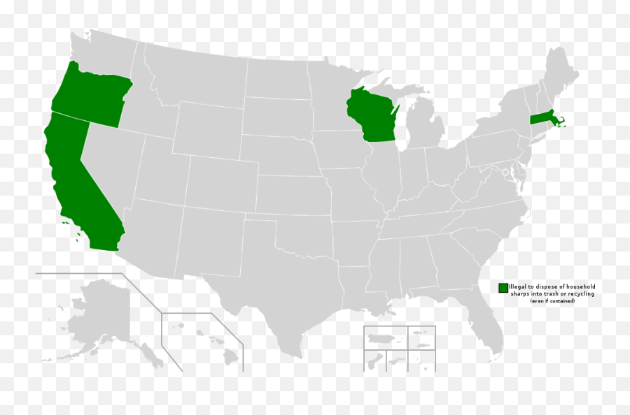 Sharps Disposal In Trash - State Have The Coronavirus Emoji,Usa Emoji Map