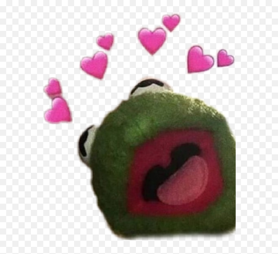 Kermit Emoji Emojisticker Hearts Kermitmeme Deadinside - Heart Kermit Png,Kermit Emoji