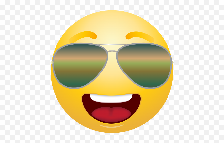 Emoticon With Sunglasses Png Clip Art - Happy Emoji Transparent Background,Bb Emoticons