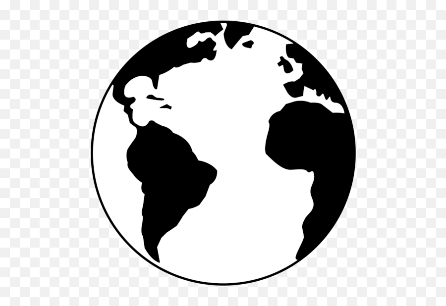 Globe Clip Art Black And White Png - Clipart Black Globe Emoji,Globe Emoji Png