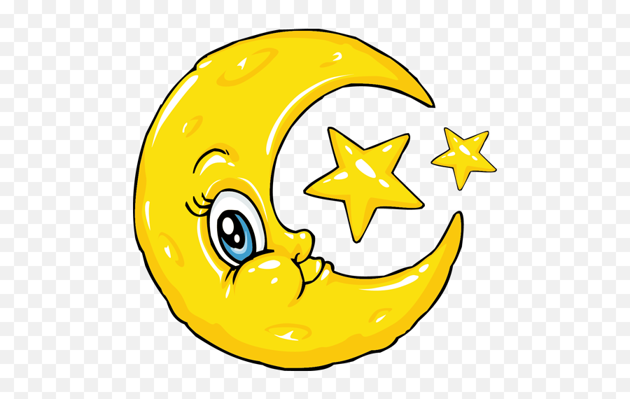 Kids Moon U0026 Stars Bedroom Sticker - Dibujos De Lunas A Color Emoji,Starry Eyed Emoticon