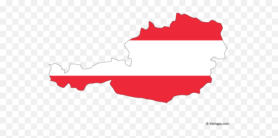 Flag Map Of Austria Free Vector Maps Austria Map Flag - Austria Map With Flag Emoji,Italy Flag Emoji