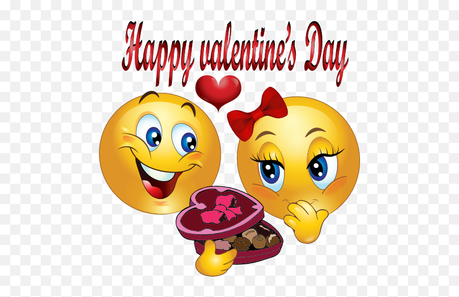 Happy Valentine Smiley Emoticon Clipart - Happy Chocolate Day Emoji,Valentine Emoticons