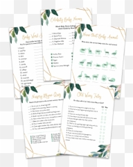 Greenery Geometric Baby Shower Game - Paper Emoji