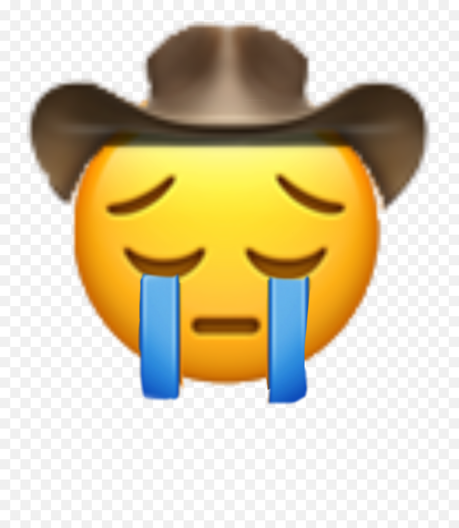 Freetoedit Cry Yeehaw Emoji Emojiremix - Emoji Cowboy Shirt,Crying Cowboy Emoji