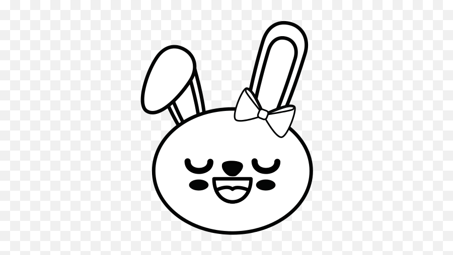 Bunny Kawaii Cartoon - Cute Bunny Ears Shutterstock Emoji,Bunny Emoticon