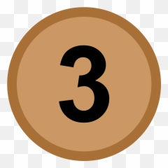 Bronze Medal Icon - Number Three Inside A Circle Emoji