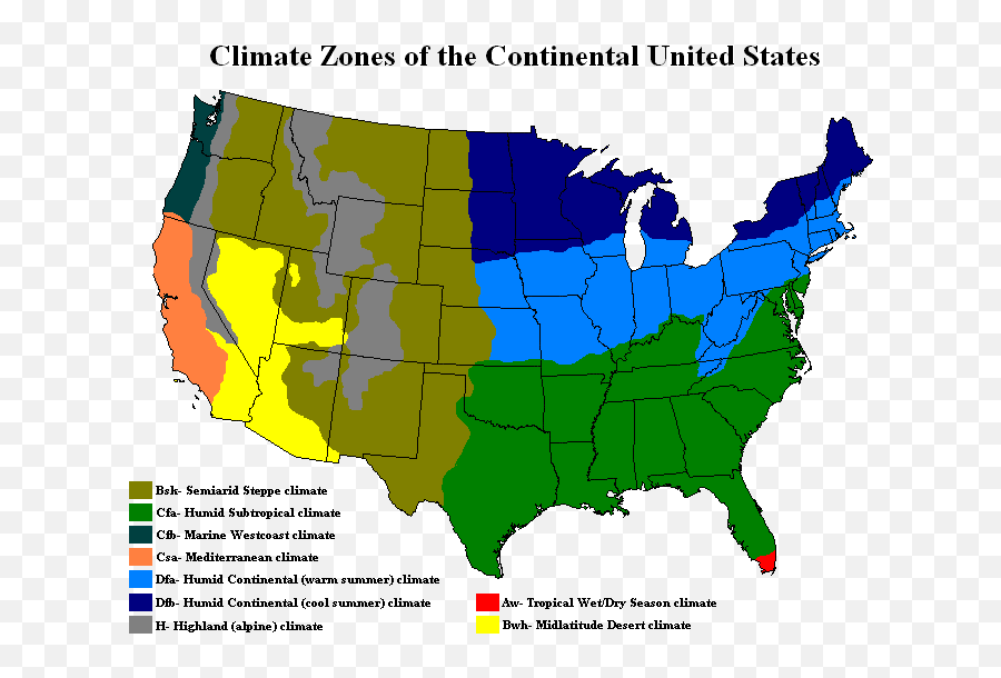 Climatemapusa2 - Climate Region Of New York Emoji,West Coast Emoji