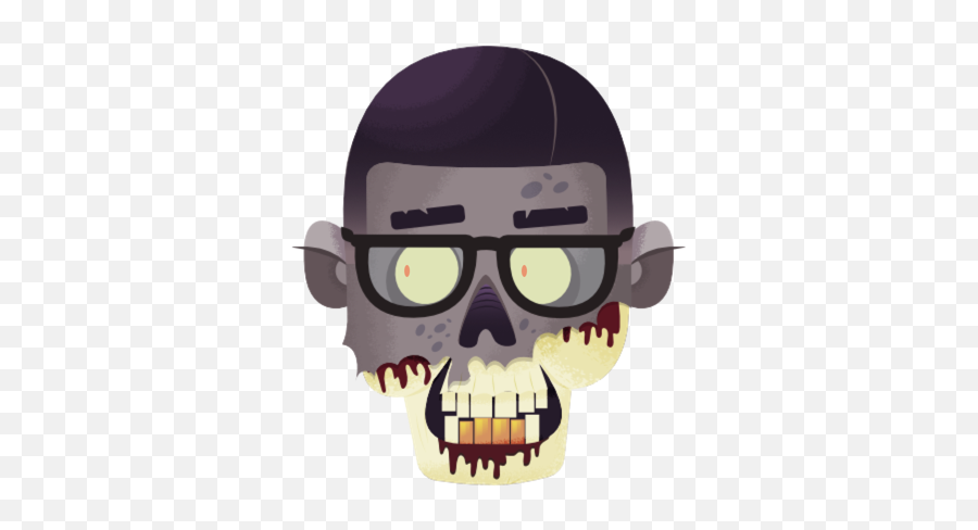 Hipster Zombie Stickers By Matthew Elliott - Skull Emoji,Zombie Emoji Iphone