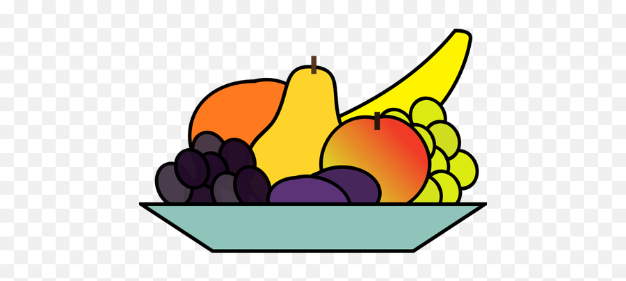 Vector Graphics Of Plate Of Fruits Drawing Free Svg - Fruits On A Plate Drawing Emoji,Passion Fruit Emoji