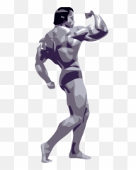 Body Builder Vector Clipart Image - Arnold Schwarzenegger Silhouette Emoji,Fist Emoticon